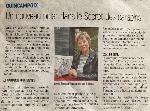 MAN Editions Article Paris Normandie Régine Thieulent-Torréton